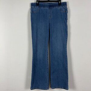 Chico's Pull On Bootcut Jean Denim Size 2 (US 12) Elastic Waist , EUC